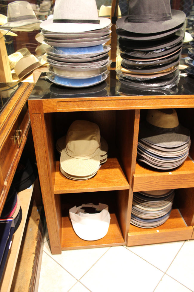 Agencement d'une chapellerie